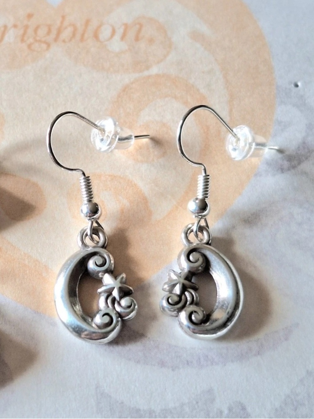 🆕 Brighton Dream Moon & Star earrings Matte silver Crescent moon Retired